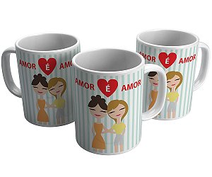 Caneca amor é amor love is love presente orgulho gay lgbt