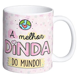 Caneca a melhor dinda do mundo estrelinhas presente