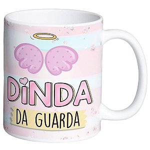 Caneca dinda anjo da guarda presente amo madrinha