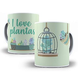 Caneca i love plantas cactos plant lover pronta entrega