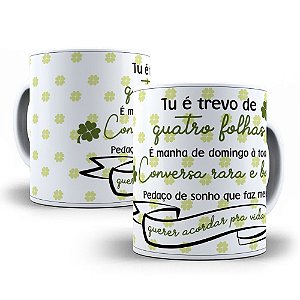 Caneca tu é trevo de quatro folhas mensagem presente