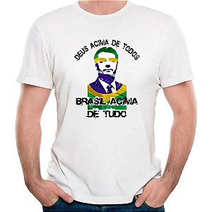 Camiseta bolsonaro presidente acima de tudo deus tshirt