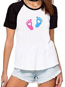Camiseta cha revelacao gestante menino ou menina mamae