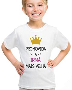Camiseta promovida a irma mais velha camisa infantil
