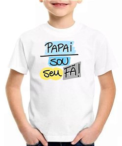 Camiseta infantil papai sou seu fa dia dos pais raglan