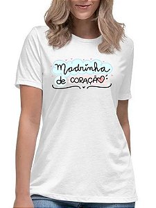 Camiseta madrinha de coracao camisa dinda presente raglan