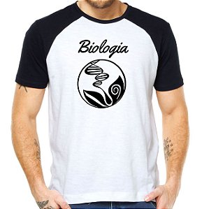 Camisa curso biologia faculdade biólogo camiseta raglan