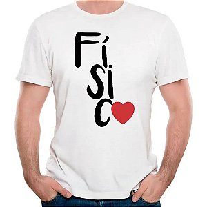 Camiseta love fí­sica curso faculdade camisa profissão