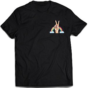 Camiseta Good Vibes Sinal de Paz Camisa Peace Sign LGBTQIA+