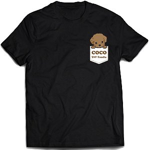 Camiseta Coco Toy poodle de bolso Camisa dog fofo cachorro