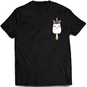 Camiseta Picolé de unicórnio Camisa fofo cute divertido fun