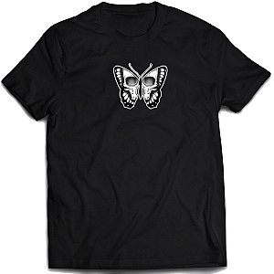 Camiseta Borboleta caveira Camisa Skull Butterfly