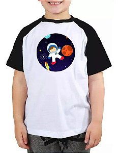 Camiseta Infantil Astronauta Galaxia planetas aniversario