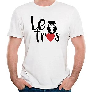 Camiseta masculina curso de letras camisa professor