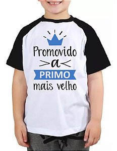 Camiseta infantil promovido a primo mais velho coroa camisa
