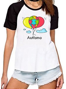 Camiseta feminina autismo balão camisa autista inclusão