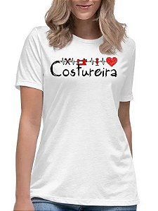 Camiseta feminina costureira camisa profissão trabalho