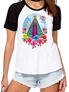 Camiseta feminina nossa senhora aparecida camisa fé religião