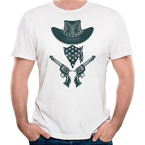 Camiseta pistoleiro camisa bandido velho oeste faroeste