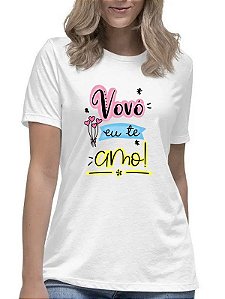 Camiseta feminina vovó eu te amo colorido avó blusa camisa
