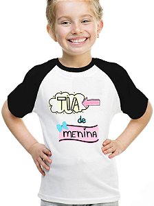 Camiseta infantil tia de menina camisa blusa presete titia