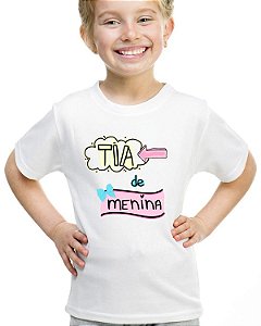 Camiseta infantil tia de menina camisa blusa presete titia
