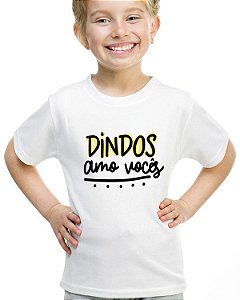Camiseta infantil dindos amo vocês camisa blusa menina