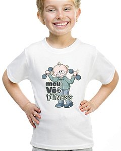 Camiseta infantil meu vô é fitness camisa blusa avô fit