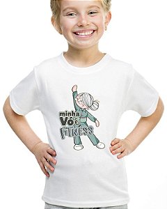Camiseta infantil minha vó é fitness camisa avó blusa fit