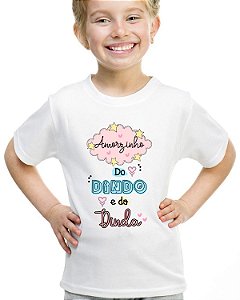 Camiseta infantil amorzinho do dindo e da dinda camisa