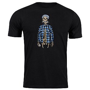 Camiseta esqueleto skatista camisa moda de rua street blusa
