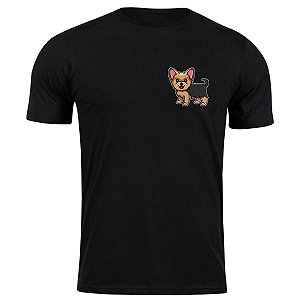 Camiseta algodão yorkshire cachorro dog fofo blusa