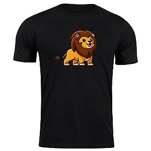 Camiseta algodão leãozinho camisa animal bichinhos fofo
