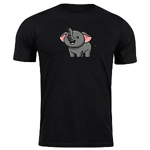 Camiseta algodão elefante fofo camisa blusa animais bichos