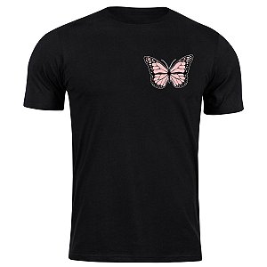 Camiseta algodão borboleta de bolso camisa inseto fofo blusa