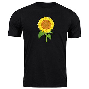 Camiseta algodão girassol camiseta blusa natureza flor