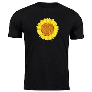 Camiseta algodão girassol camisa planta flor natureza blusa