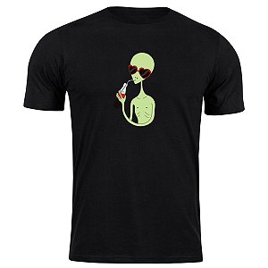 Camiseta algodão alien casual camisa blusa et de ferias.