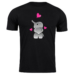 Camiseta algodão elefante fofo balões camisa blusa amor love
