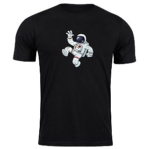 Camiseta algodão astronauta good vibes camisa blusa espaço