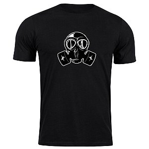 Camiseta algodão mascara de gás camisa moda de rua swag drip