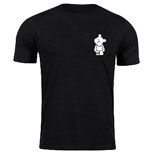 Camiseta algodão urso polar de bolso camisa blusa fofo