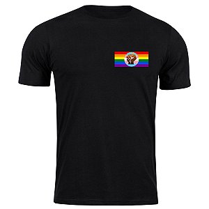 Camiseta algodão gay power lgbtqia+ bolso camisa orgulho