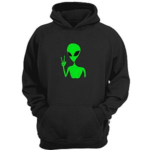 Casaco moletom canguru alien good vibes et galaxia espaço