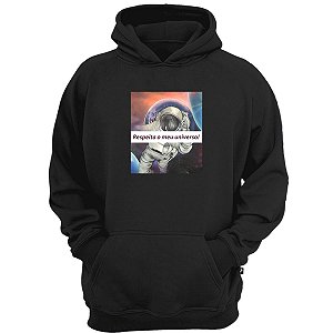 Casaco moletom com capuz astronauta respeita meu universo