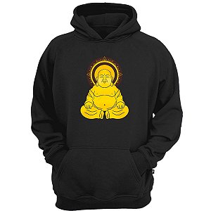 Casaco moletom com bolso buda religião fé budismo