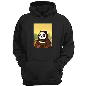 Casaco moletom panda mona lisa blusão de frio divertido meme