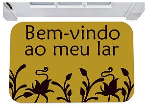 Capacho para entrada bem vindo ao meu lar tapete porta 40x60