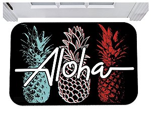Capacho aloha abacaxis coloridos tapete para porta 40x60