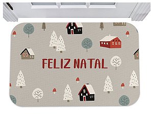 Capacho para porta feliz natal festas decoração tapete 40x60